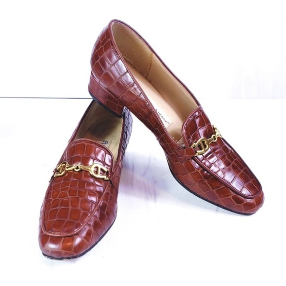 Etienne Aigner Shoes - Etienne Aigner Vintage Moc Croc Leather Zoey Horse-Bit Loafer 8.5M